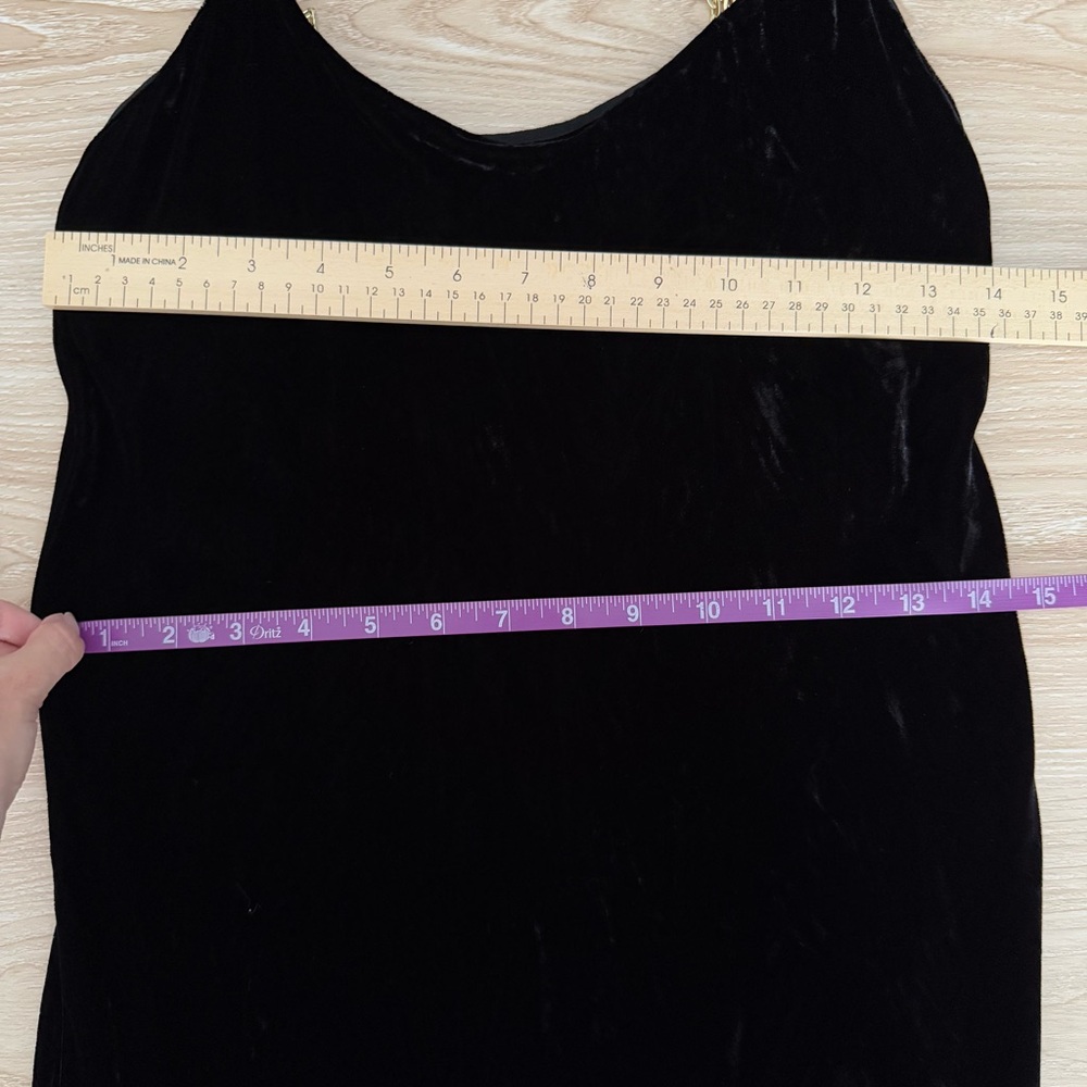 Reformation Medium Ady Velvet Maxi Dress Black Chain Strap Holiday Minimal - Picture 10 of 12